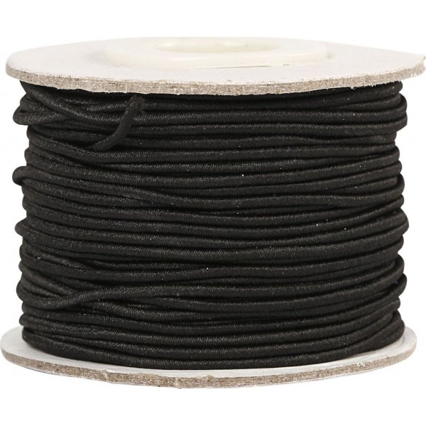 Elastiskt snre 1 mm - svart - 25 m